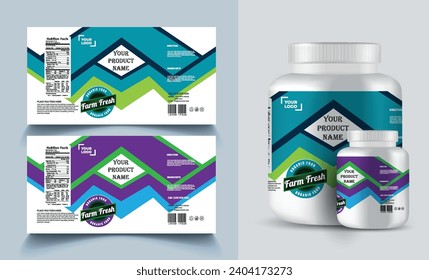 Realistic vector design label packaging design and Dry fruits packaging template