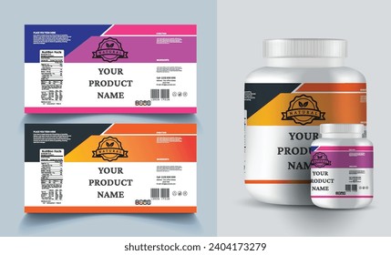Realistic vector design label packaging design and Dry fruits packaging template
