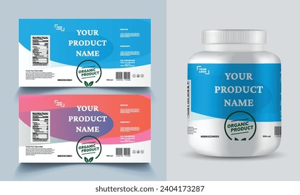 Realistic vector design label packaging design and Dry fruits packaging template