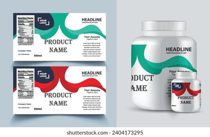 Realistic vector design label packaging design and Dry fruits packaging template