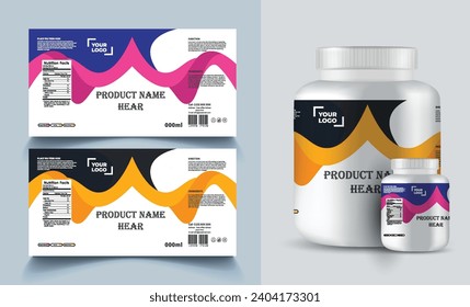 Realistic vector design label packaging design and Dry fruits packaging template