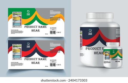 Realistic vector design label packaging design and Dry fruits packaging template