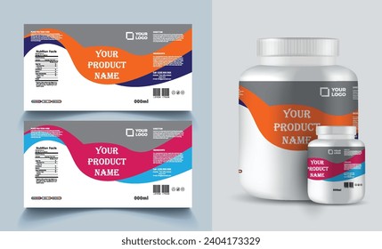 Realistic vector design label packaging design and Dry fruits packaging template