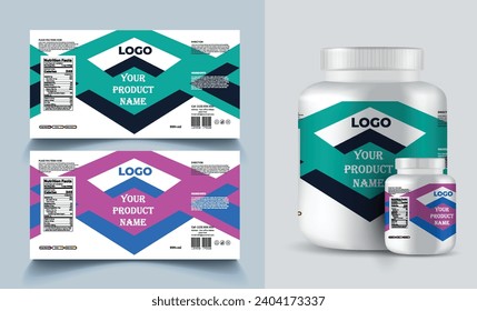 Realistic vector design label packaging design and Dry fruits packaging template