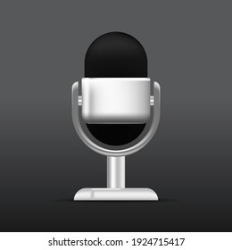 Realistisches Vektordesign des Mikrofons. Podcast-Mikrofondesign
