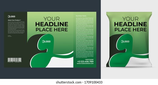 Realistische Vektordesign-Verpackungsvorlage für Potato-Chips.