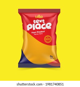 Realistic vector design Potato chips and Dry fruits packaging template.