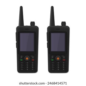 realistic vector design set of walkie talkie