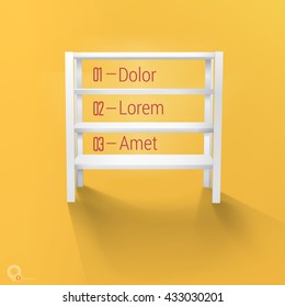 Realistic Vector Design Standing Shelf For Your Sample Product