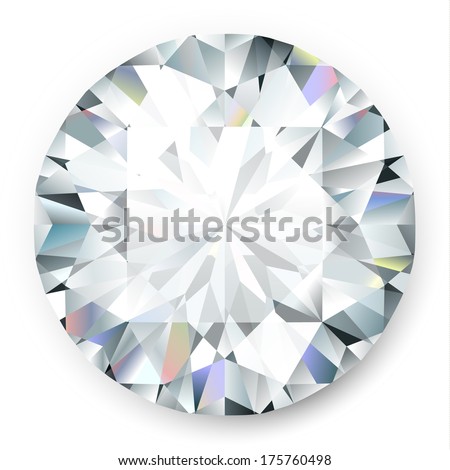 Realistic vector diamond isolated on white background