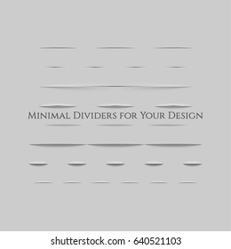 Realistic vector Dividers with Shadow Effect set
