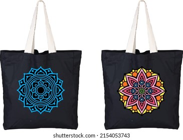 Realistic vector empty textile tote bag icon set. Closeup isolated on . Design templates for branding, mockup. 