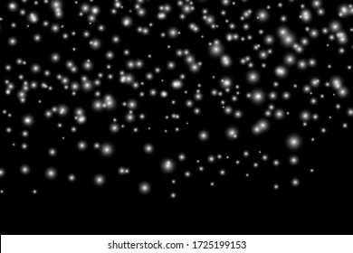 Realistic Vector Falling Snow Fall Overlay. Png Shining Snowflakes Background For Christmas Banner Of Winter Collection Decoration Isolated On Transparent. Stock Vector