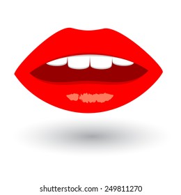 Realistic vector female lips