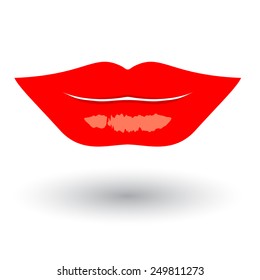 Realistic vector female lips