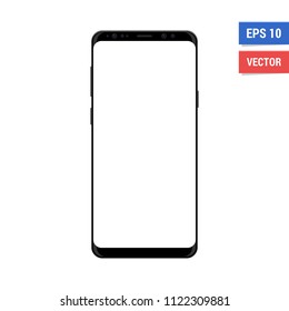 Realistic vector flat mock-up smartphone with blank white screen. Scale image any resolution