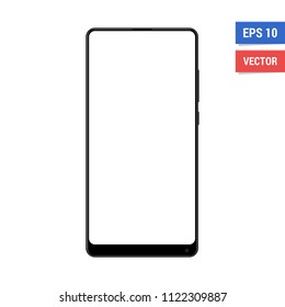 Realistic vector flat mock-up smartphone with blank white screen. Scale image any resolution