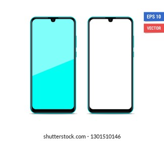 Realistic vector flat mock-up smartphone isolated on white background. Scale image any resolution