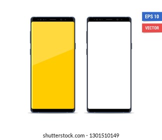 Realistic vector flat mock-up smartphone isolated on white background. Scale image any resolution