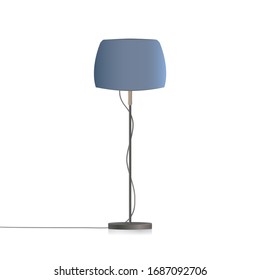 Realistic vector floor lamp. Stylish floor lamp isolated on a white background. Element for interior design.