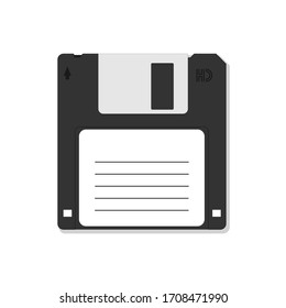 Realistic vector floppy disk mock up isolated on white background.