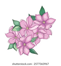 Realistic vector flowers petals buds bouquets. Anemones, peonies pansies magnolia