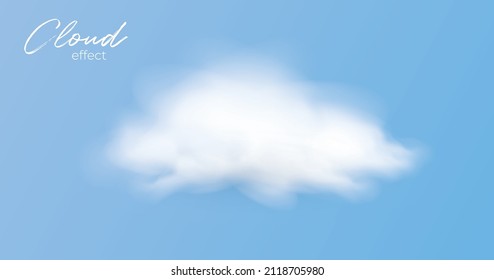 realistic vector fluffy cloud illustration 