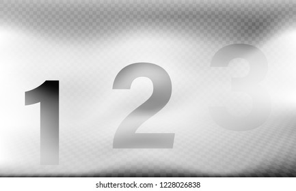 Realistic vector fog with three level of depth a mystical mist scene template isolated dense haze or brume foggy weather illustration with perspective effect 