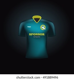 Realistic vector football uniform. Branding mockup. Soccer team clothing. Front view
