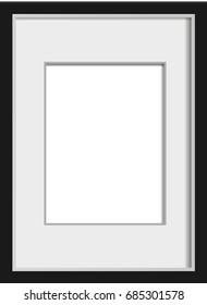 Realistic vector frame for photo, on a white wall