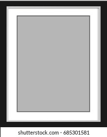 Realistic vector frame for photo, on a white wall