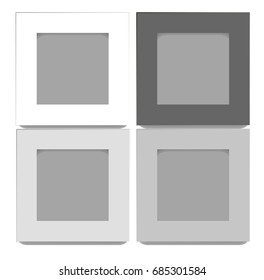 Realistic vector frame for photo, on a white wall