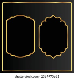 Realistic vector frame set  golden collection.