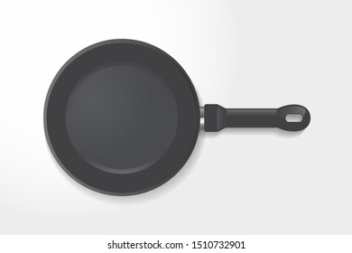 Realistic Vector Frying Pan Top View Icon