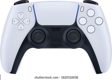 Realistic vector gamepad, video game controller icon