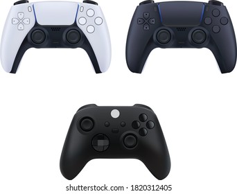 Realistic vector gamepad, video game controller icon