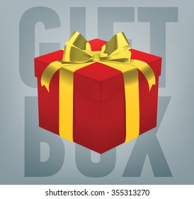 Realistic vector gift box with a ribbon bow.