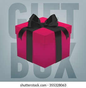 Realistic vector gift box with a ribbon bow.