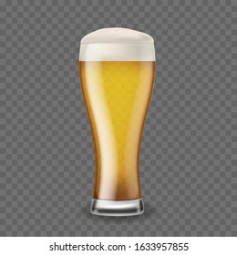 Realistic vector glass with beer.