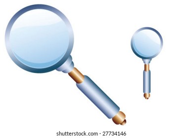 Realistic vector glass magnifier, without mesh