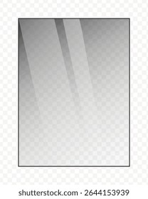 Realistic Vector Glass Plate Mockup with Reflection and Transparency Effects for Design