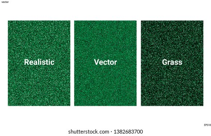 Realistic Vector Grass From Top View. Green Lawn, Stadium, Nature Landscape Concept.
