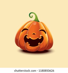 Realistic Vector Halloween Pumpkin Happy Face Stock Vector (Royalty ...