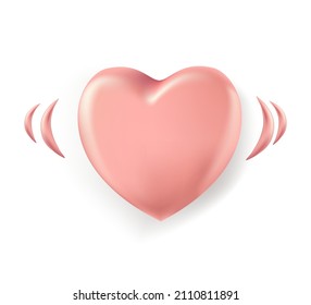 Corazón vectorial realista. Aislado en blanco. Fondo de la tarjeta de felicitación del día de San Valentín. Icono 3D. Ilustración vectorial romántica. Fácil edición de la plantilla de diseño para sus obras de arte.