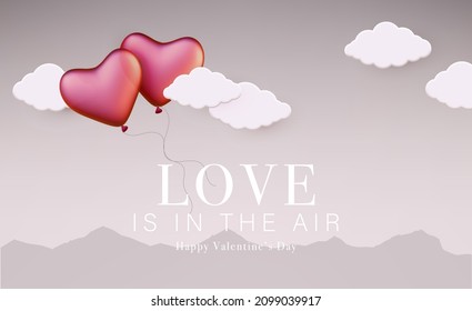 Realistische Vektorgrafik der Herzform. Romantische Valentinstag-Grußkarte.