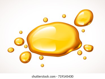 Realistic vector honey blot on white background. Eps10. RGB. Global colors