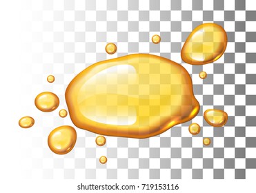 Realistic vector honey blot on transparent background. Eps10. RGB. Global colors