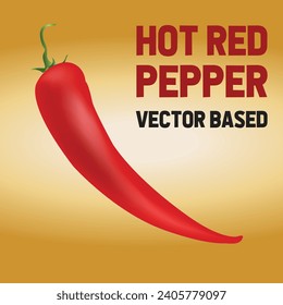 Realistic vector hot red chili pepper isolated on background. Red hot chili pepper. Red pepper.