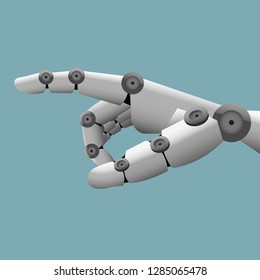 The realistic vector of human like robot hand is pointing to something.(EPS10 Vector)