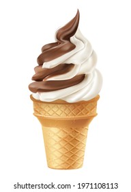 realistic vector ice cream on white background